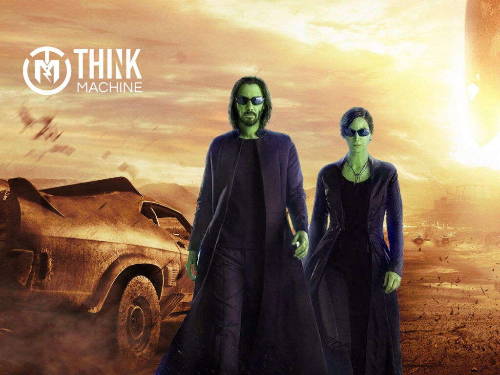 Neo y Trinity en el universo de Mad Max. 